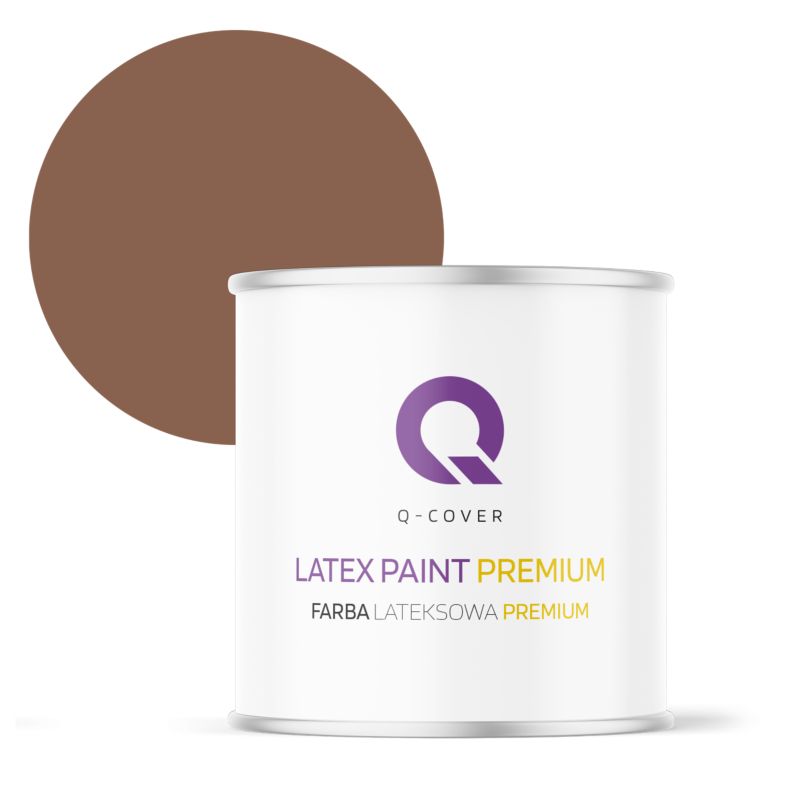Farba Lateksowa Premium Plamoodporna do Ścian i Sufitów Q-Cover Czekoladowy H4515 Głęboki Mat 2L