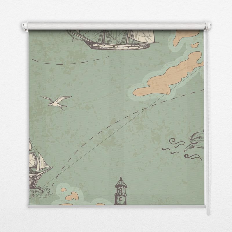 Roleta Do Salonu Tulup 110x140 cm Mapa Oceanu Montaż do ściany/sufitu 1 szt.