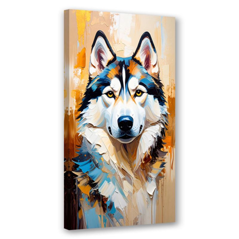 Obraz nowoczesny do salonu biura Feeby Husky syberyjski Pies Zwierzę 40x80cm 1szt