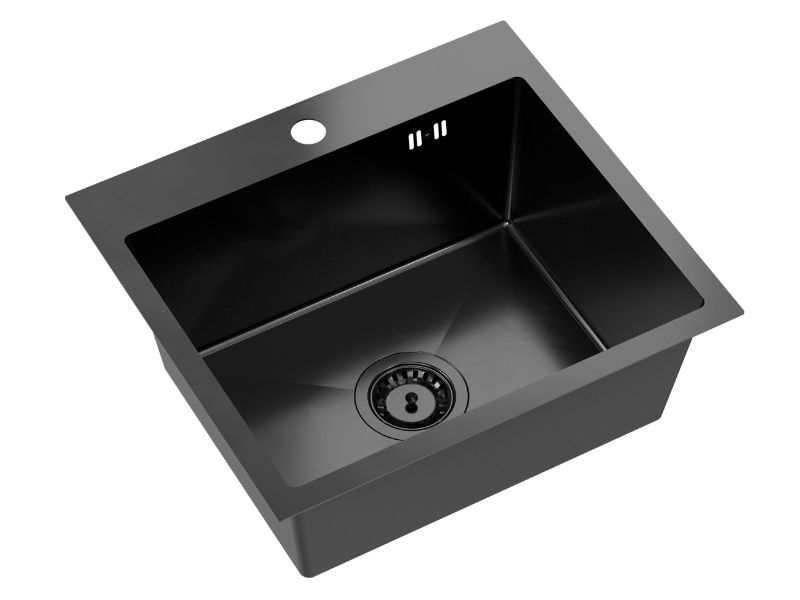 Zlew Stalowy Sink Quality 50x45 Black Metal 1 szt.