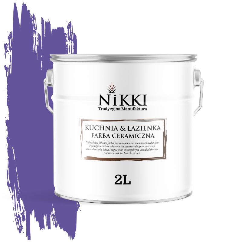 Farba Ceramiczna do Kuchni i Łazienki Zmywalna NIKKI Purpurowy H2711 Głęboki Mat 2L