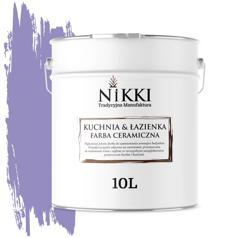 Farba Ceramiczna do Kuchni i Łazienki Zmywalna NIKKI Lawendowy H2629 Głęboki Mat 10L