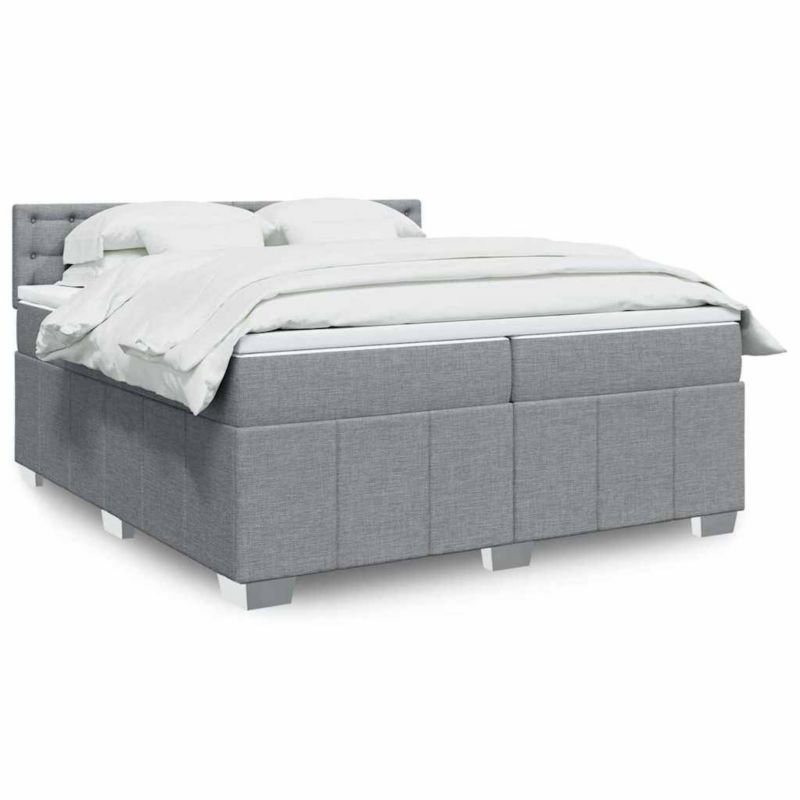 Łóżko kontynentalne WaszeMeble 200x200 cm jasnoszare WM-3287189 1 szt.