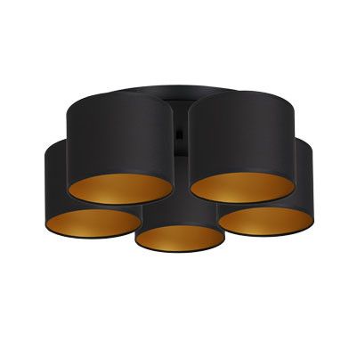 Lampa sufitowa wisząca Luminex Arden czarny mat-złota wym: 18 x 58 x 58 cm 5xE27 x 15W 1 szt.