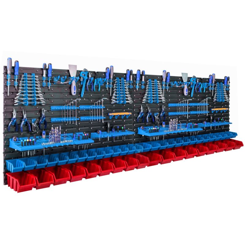Tablica narzędziowa botle 230 x 78 cm ścianka warsztat 46 kuwet garaż uchwyty haki 1 szt