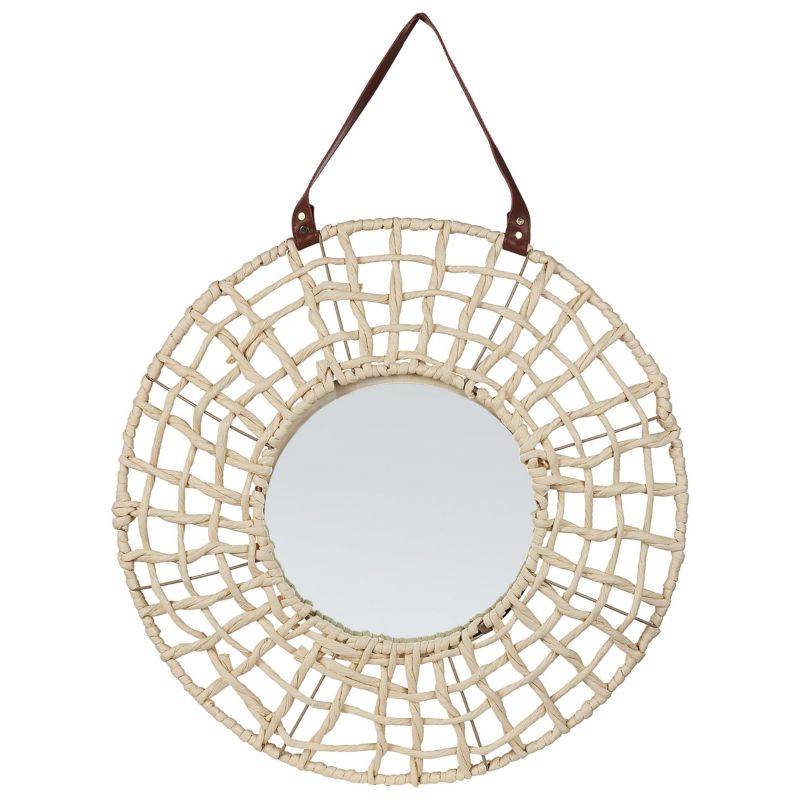 Lustro ścienne Palaci 60 cm 60 cm Papierowa plecionka Naturalny 1 szt.