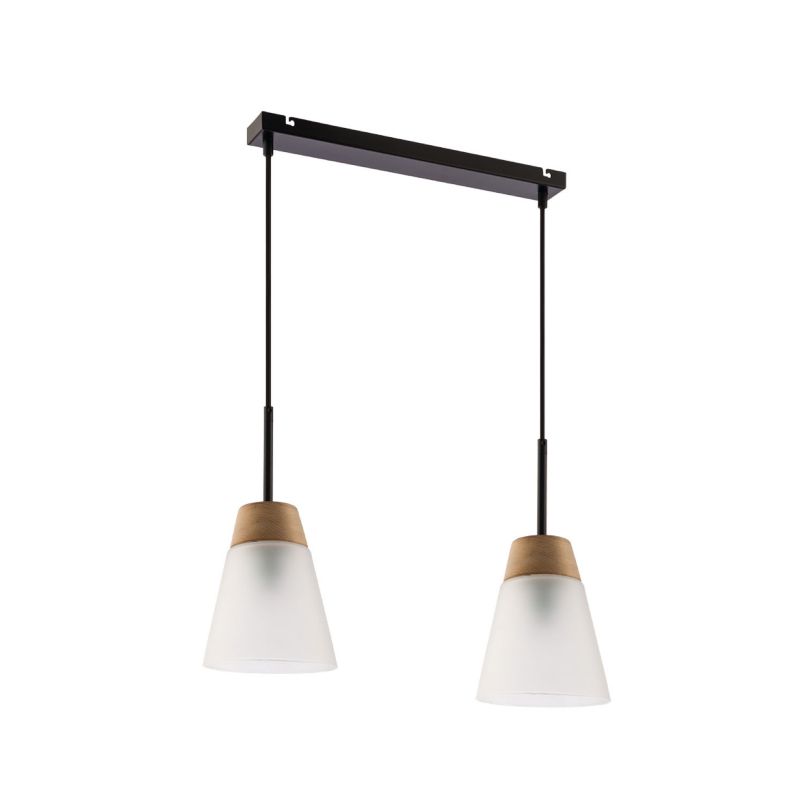 Lampa wisząca Jupiter DOMINO czarno-brązowa 2xE27x40W IP20 wym:60x45x14 cm - 1 szt.