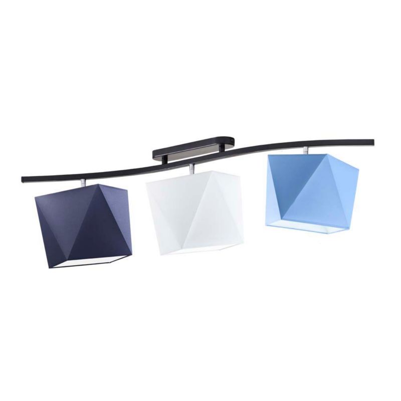 Lampa wisząca zwis Volta Light Factory żyrandol sufitowa z abażurami diament Biały, granatowy, niebieski MICHELLE FALA P3 1szt.