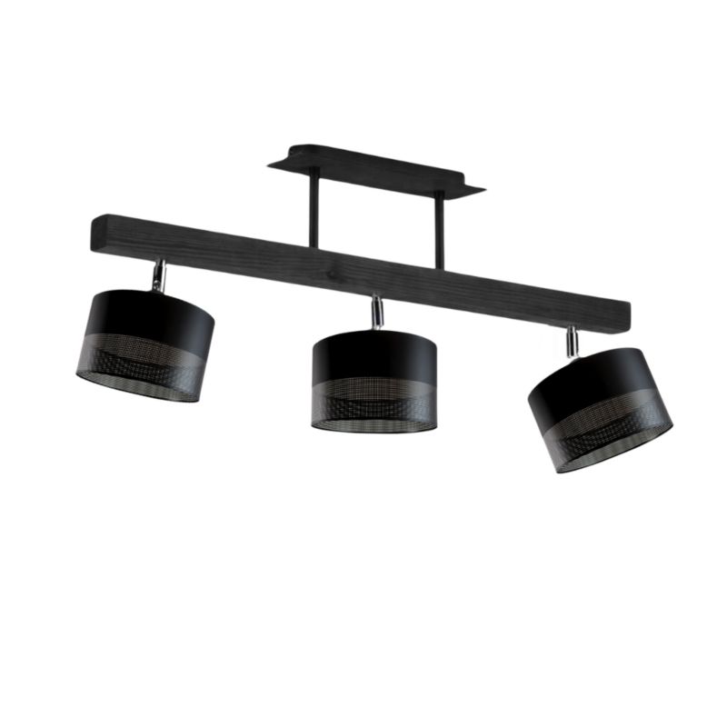 Lampa wisząca Volta Light Factory żyrandol plafon z abażurem walec Czarny/czarny BONITA P3 1szt.