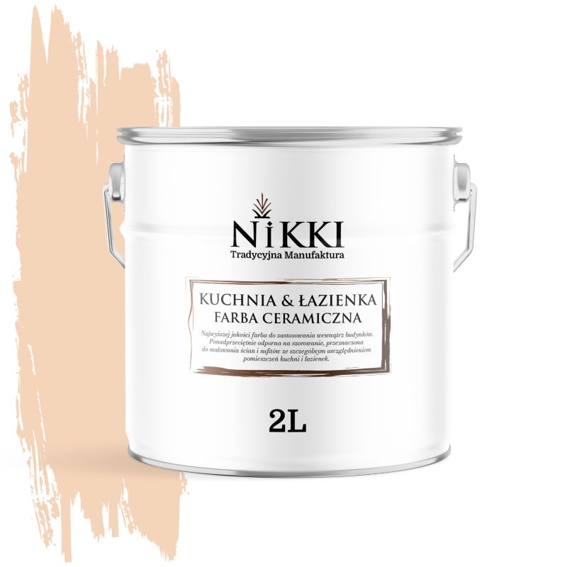 Farba Ceramiczna do Kuchni i Łazienki Zmywalna NIKKI Brzoskwiniowy jasny H6170 Głęboki Mat 2L