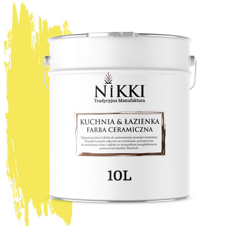 Farba Ceramiczna do Kuchni i Łazienki Zmywalna NIKKI Cytrynowy H7276 Głęboki Mat 10L