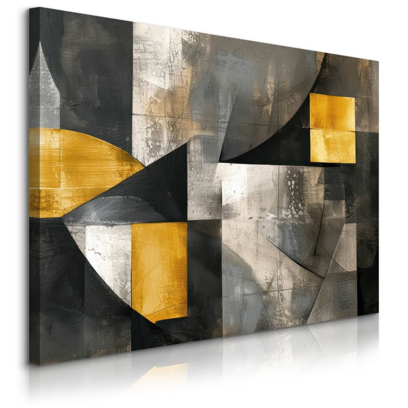 Obraz Muralo Do Salonu Wzory Geometryczne Abstrakcja Beton 70x50 cm 1 szt.