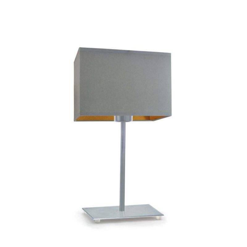 Lampka Nocna Volta Light Factory Moto Abażur Srebrny/Szary ze złotem Prostokąt 1xE27 1szt.