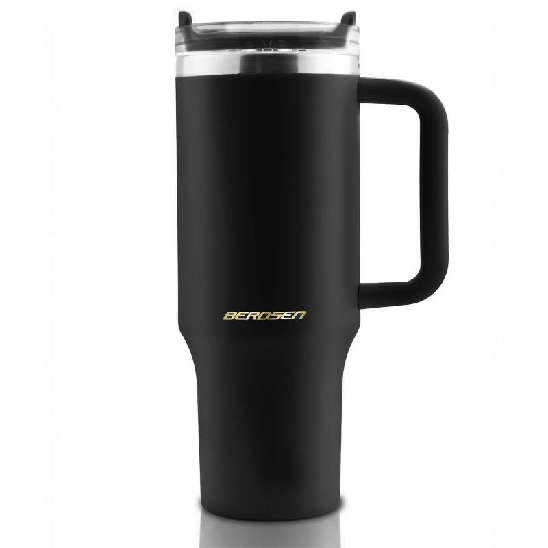 Kubek termiczny Berdsen termos ze słomką 1180ml stal nierdzewna na kawę herbatę 1szt.