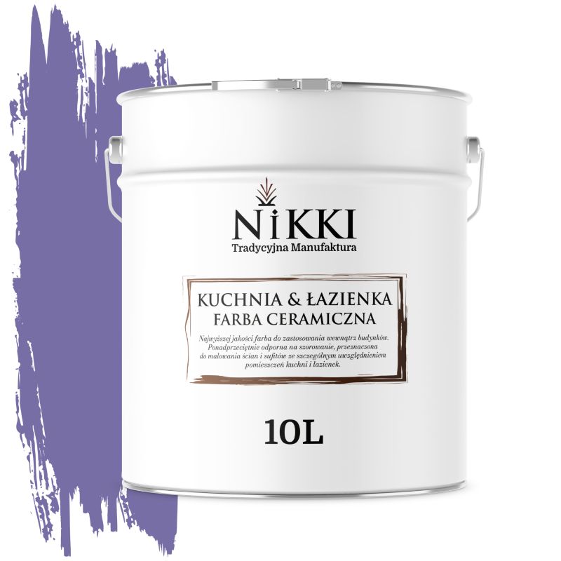 Farba Ceramiczna do Kuchni i Łazienki Zmywalna NIKKI Śliwkowy H2618 Głęboki Mat 10L
