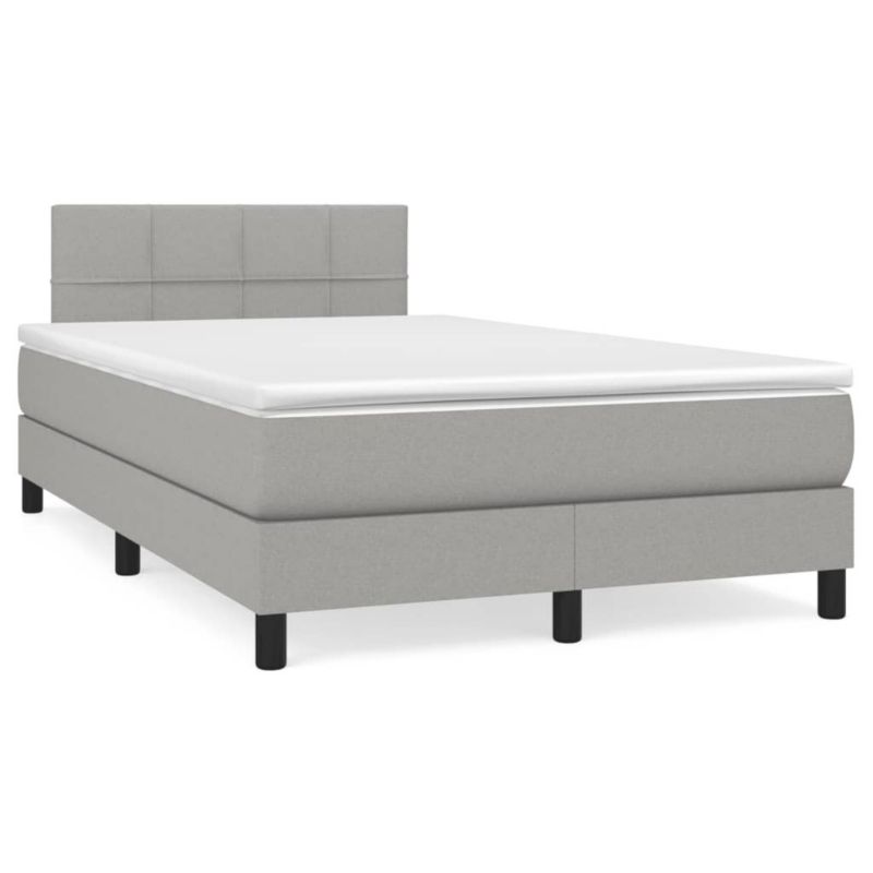 Łóżko kontynentalne WaszeMeble 120x200 cm jasnoszare WM-3140041 1 szt.