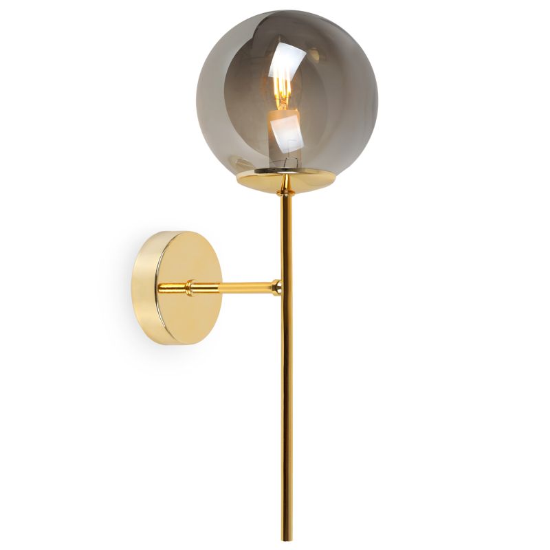 Lampa ścienna kinkiet Light Home LH Siena 1x E14 40W złoty klosz grafitowy 1szt.