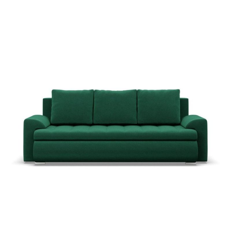 Kanapa rozkładana, Bosco, velvet, 222x96x92 cm, butelkowa zieleń