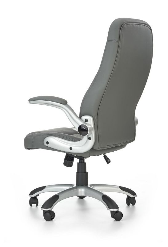 Fotel biurowy ergonomiczny Vetla INTESI szary nowoczesny obrotowy z regulacją wysokości eco skóra 1 szt.
