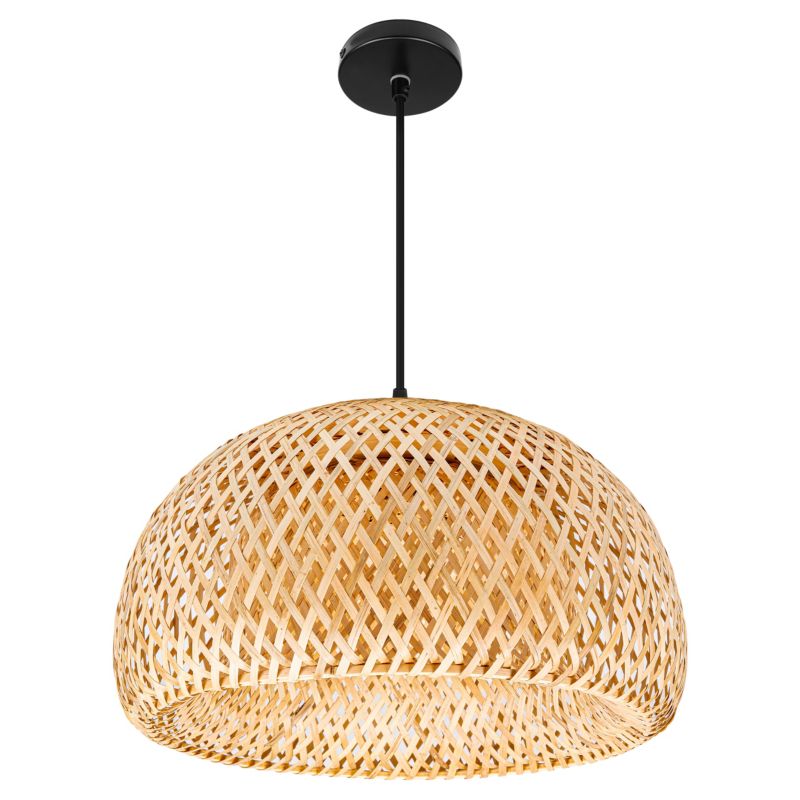 Lampa sufitowa wisząca LED E27 MasterLED Denis oprawa pleciona 38cm bambus boho żyrandol 1 szt.
