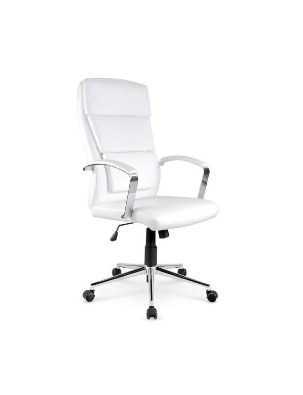 Fotel biurowy ergonomiczny Relius INTESI biały skórzany obrotowy z podłokietnikami do biura 1 szt.