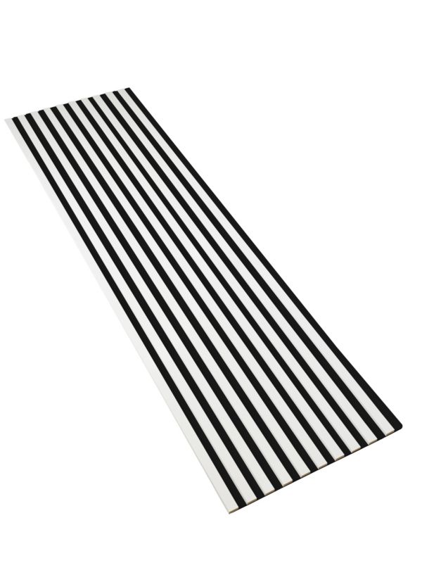 Lamele Ścienne na Czarnym Filcu SunWood 275x58cm Panele Dekoracyjne Białe 1 szt.