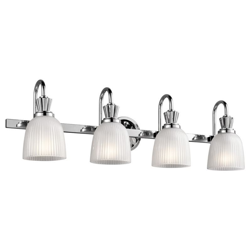 Kinkiet ścienny Kichler Cora polerowany chrom do łazienki 4 x G9 x 3W IP44 wym: 24,1 x 82,7 x 18,6 cm - 1 szt.