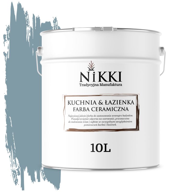 Farba Ceramiczna do Kuchni i Łazienki Zmywalna NIKKI Szary platynowy ciemny H0730 Głęboki Mat 10L