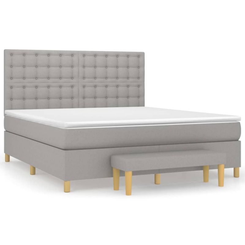 Łóżko kontynentalne WaszeMeble 160x200 cm jasnoszare WM-3137485 1 szt.
