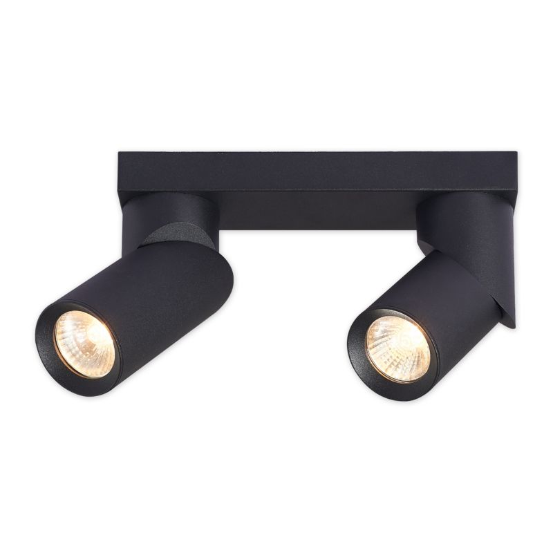 Lampa sufitowa 2x GU10 LED MasterLED Rita 24cm IP20 ruchoma czarna kinkiet oprawa 1 szt.
