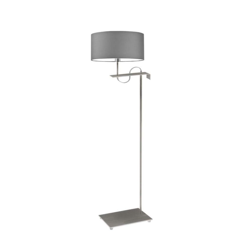 Lampa stojąca Volta Light Factory podłogowa z abażurem srebrny/szary walec POINT 1szt.