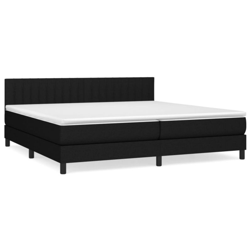 Łóżko z materacem WaszeMeble 200x220 cm Czarny tkanina WM-3140243 1 szt.