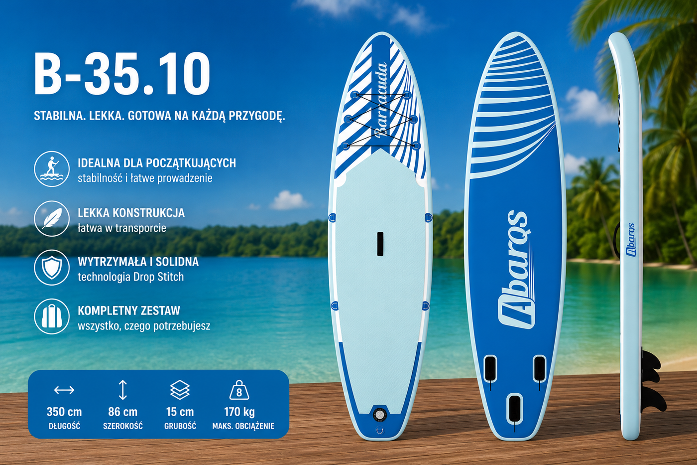 Deska do pływania SUP 350cm Barracuda 35.10