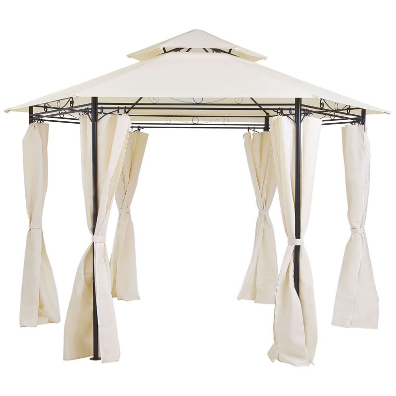 Pawilon ogrodowy Portel Metal 350 cm 350 cm Beżowy 1 szt.