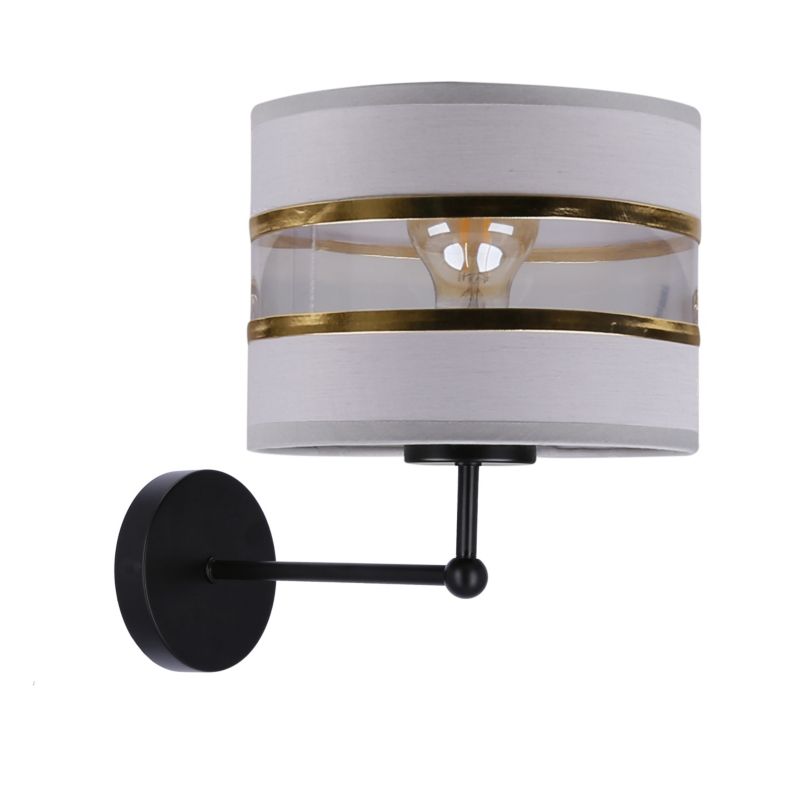 Kinkiet złote paski Candellux Andy czarno-biały-złoty 1xE27x40W IP20 wym:26x28x20cm - 1 szt.