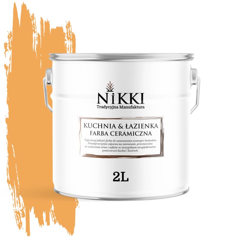 Farba Ceramiczna do Kuchni i Łazienki Zmywalna NIKKI Dyniowy H6345 Głęboki Mat 2L