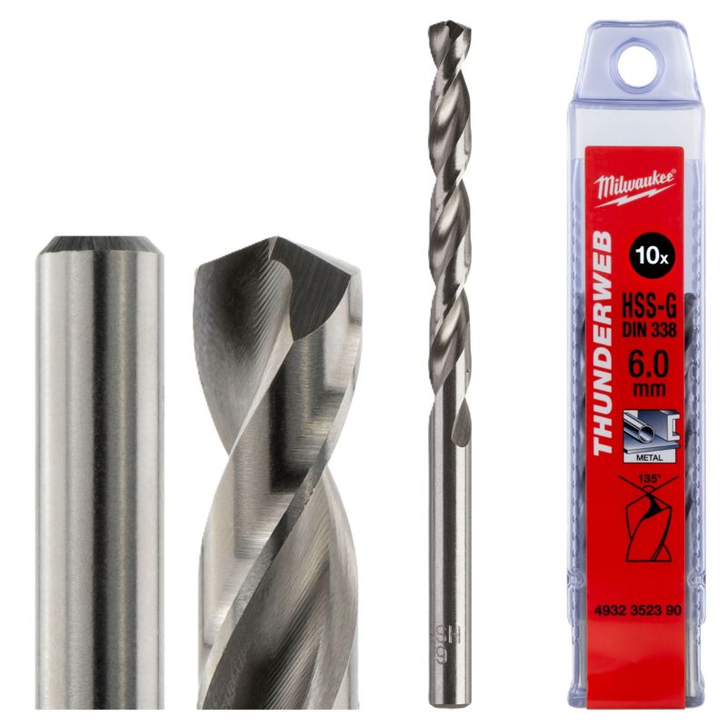 Wiertła do metalu Milwaukee HSS-G Thunderweb średnica 6 mm dł 93 mm 10szt