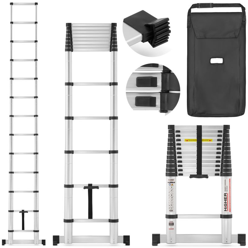 Drabina aluminiowa teleskopowa przystawna HIGHER 380cm 1 szt