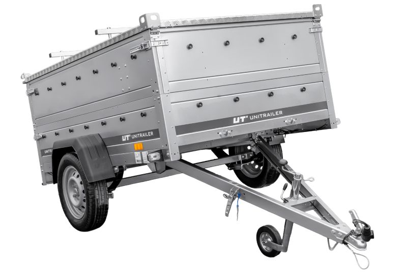 Przyczepka lekka na resorach 200x125 UNITRAILER GARDEN 201/R KIPP z burtami BIS i pokrywą aluminiową 1 szt.