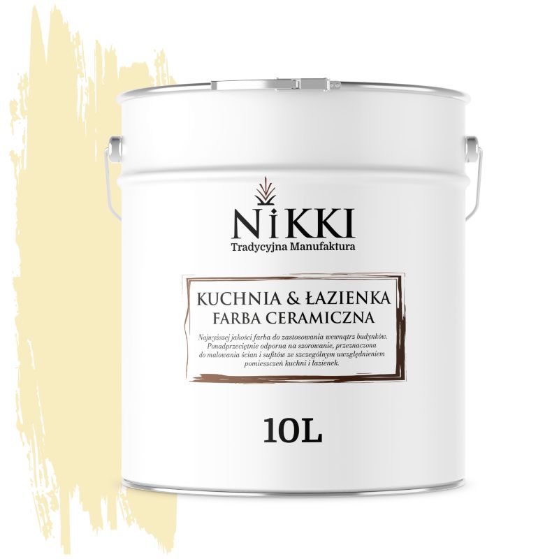 Farba Ceramiczna do Kuchni i Łazienki Zmywalna NIKKI Kanarkowy H6981 Głęboki Mat 10L