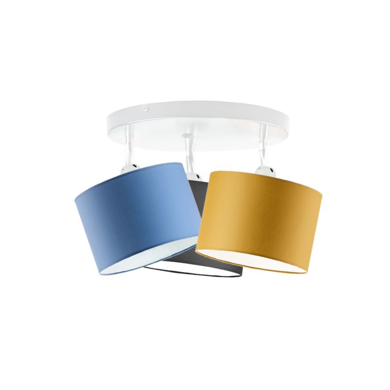 Lampa wisząca Volta Light Factory żyrandol plafon z abażurami walec Musztardowy, niebieski, grafitowy JAZZ Z3 1szt.