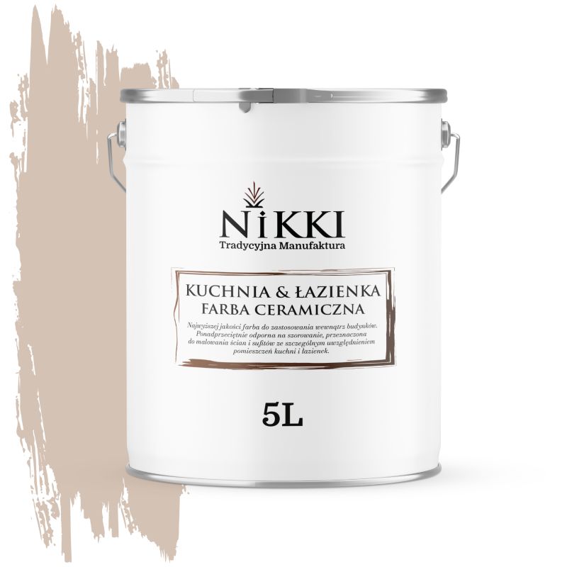 Farba Ceramiczna do Kuchni i Łazienki Zmywalna NIKKI Jasny orzechowy H4952 Głęboki Mat 5L