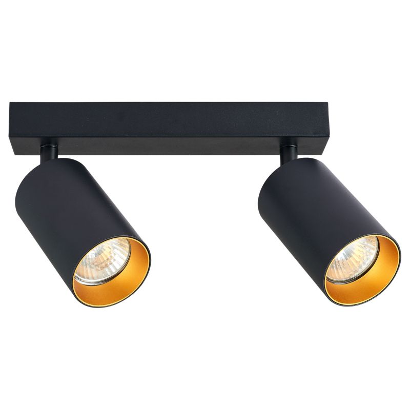 Kinkiet sufitowy podwójny GU10 LED MasterLED Eris 30cm IP20 czarny matowy ruchomy lampa światło 1 szt.