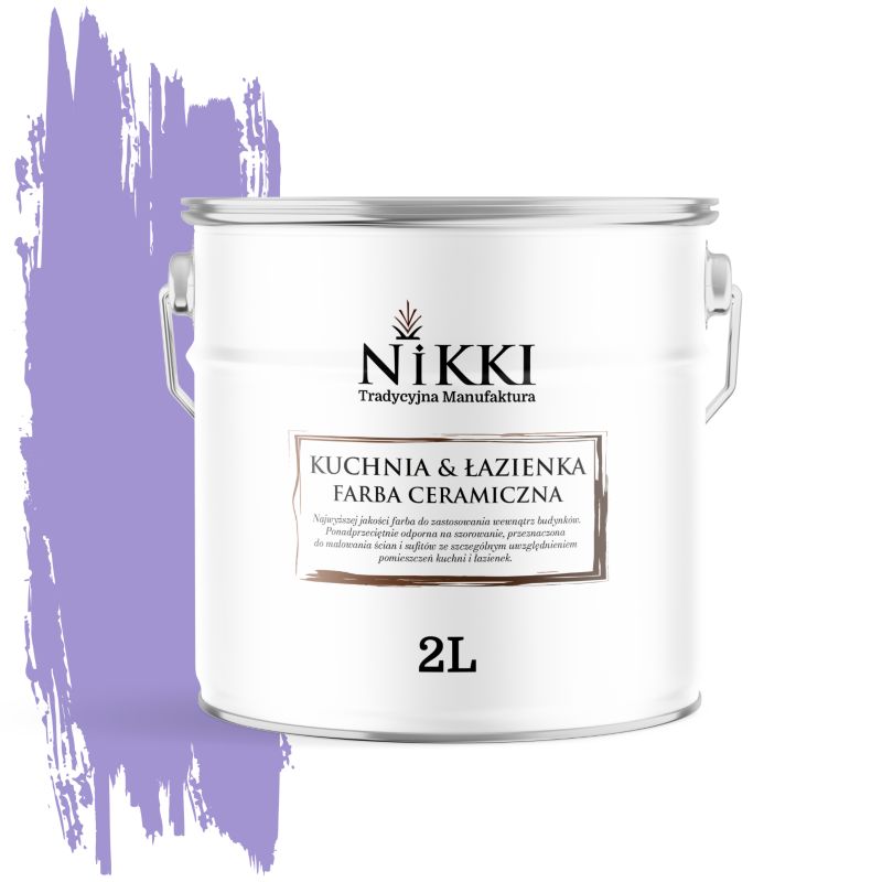 Farba Ceramiczna do Kuchni i Łazienki Zmywalna NIKKI Fioletowy H2733 Głęboki Mat 2L