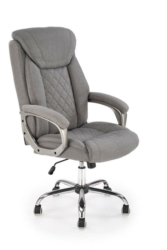 Fotel biurowy ergonomiczny Einar INTESI szary obrotowy z zagłówkiem i podłokietnikami 1 szt.