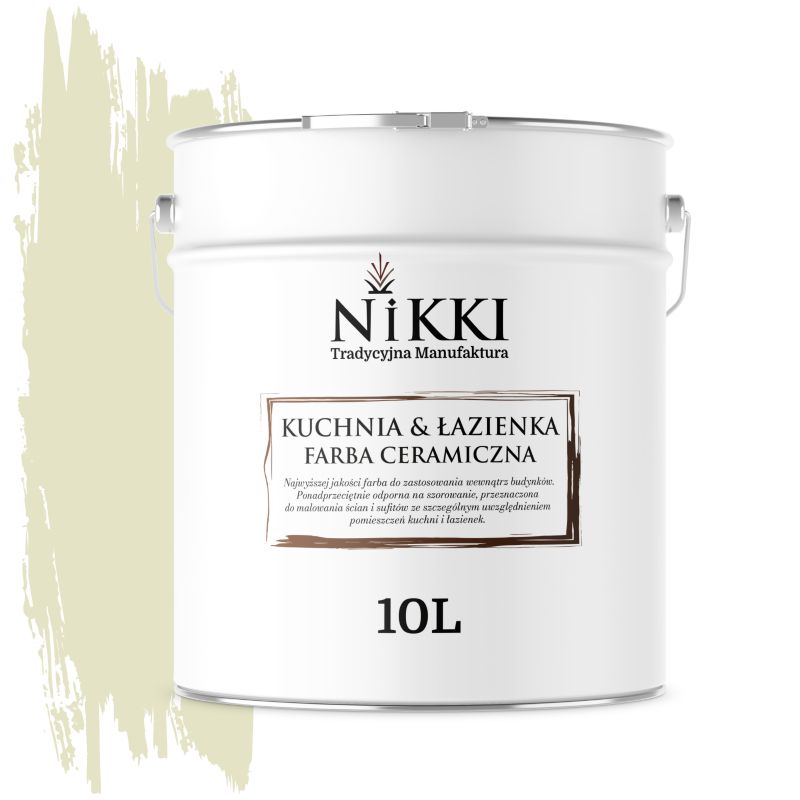 Farba Ceramiczna do Kuchni i Łazienki Zmywalna NIKKI Biel złamana w groszkowy H2476 Głęboki Mat 10L