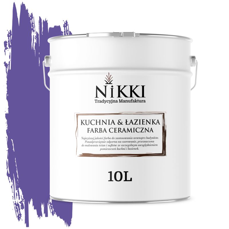 Farba Ceramiczna do Kuchni i Łazienki Zmywalna NIKKI Purpurowy H2711 Głęboki Mat 10L