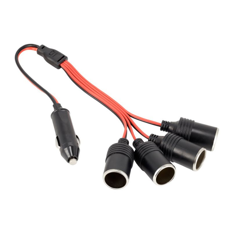 Rozgałęziacz poczwórny z przewodami, Carmotion, 12/24V, max 20A, 1 szt.