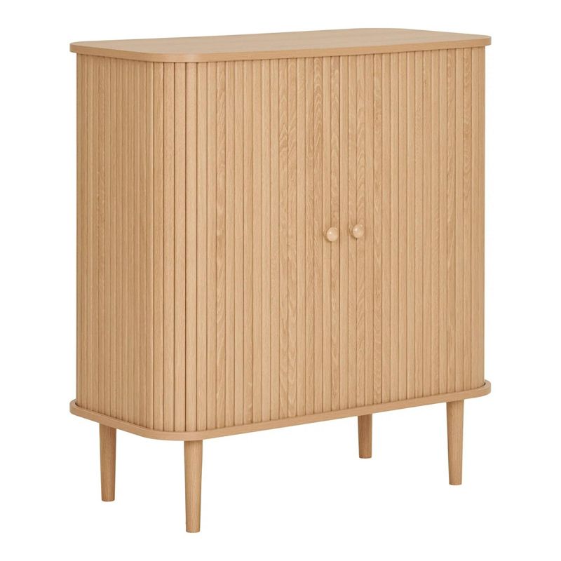 Komoda drewniana Nikko wysoka 80 cm INTESI na nóżkach skandynawska do salonu 1 szt.