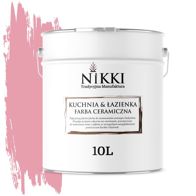 Farba Ceramiczna do Kuchni i Łazienki Zmywalna NIKKI Różowy H3445 Głęboki Mat 10L